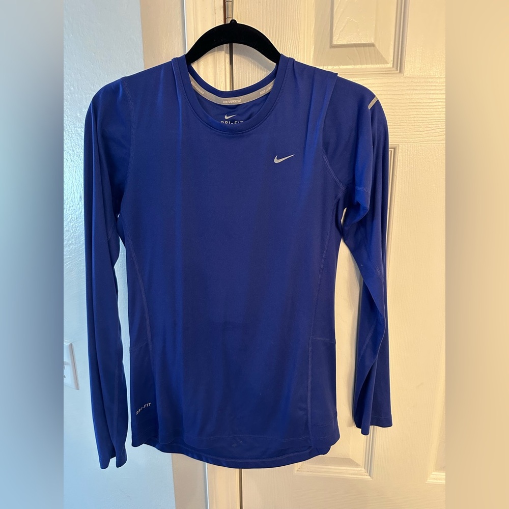 Nike Dri-Fit Women's Royal Blue Long Sleeve Running Tee